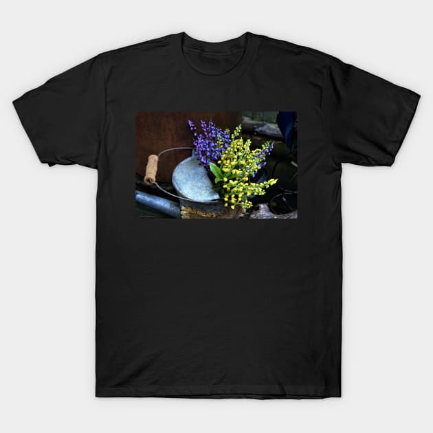 Blue and Yellow Flowers T-Shirt by machare